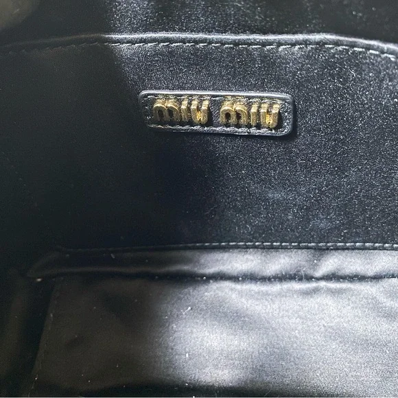 Miu Miu Matelassé Black Leather Bowling Bag - Picture 8 of 14